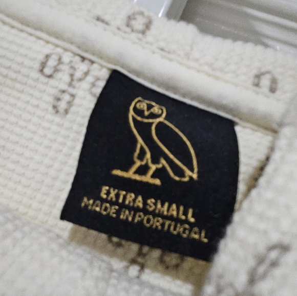 OVO Waffle Zip Hoodie and Pants Cream Set - Picture 5 of 7